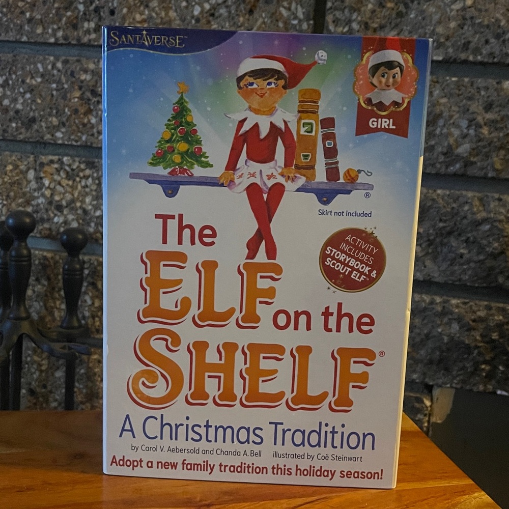 The Elf on the Shelf scout GIRL elf and storybook Christmas Holiday Santa Photos
